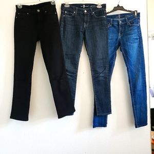 NEW! 3 Pairs Seven for All Mankind Jeans Size 24